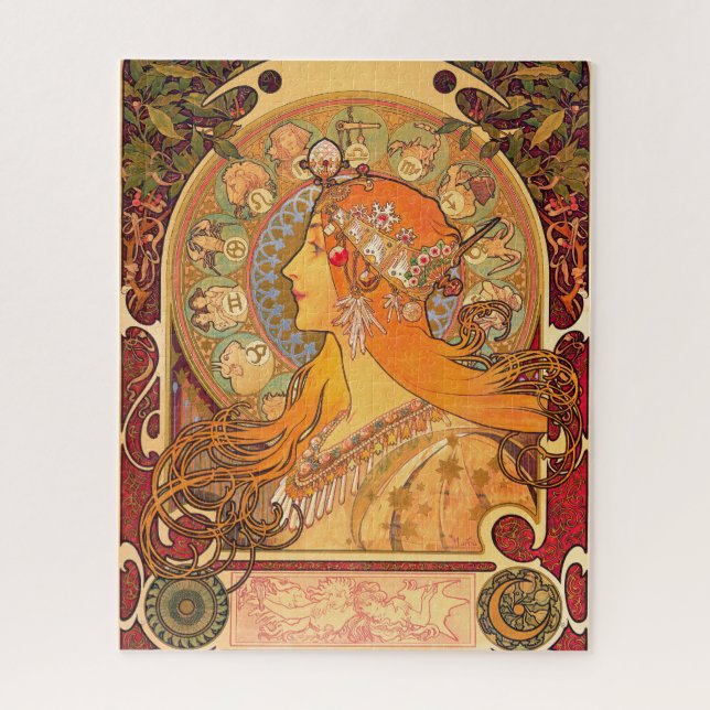 Puzzle Zodiac, 1896 por Alphonse Mucha (Vertical)