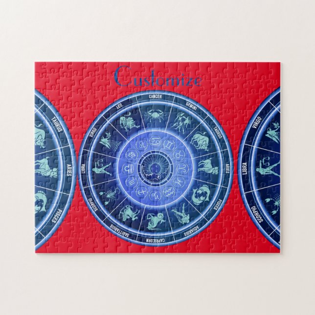 Puzzle Zodiac Sun Rótulo Astrología Calendario Thunder_Co (Horizontal)