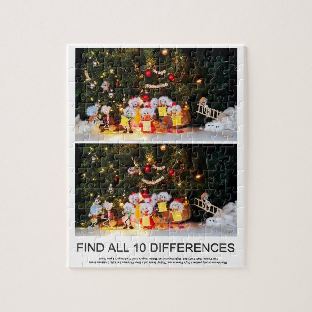 Puzzle Zoekplaatje van 10 verschillen van de Kerstfubby's (Vertical)