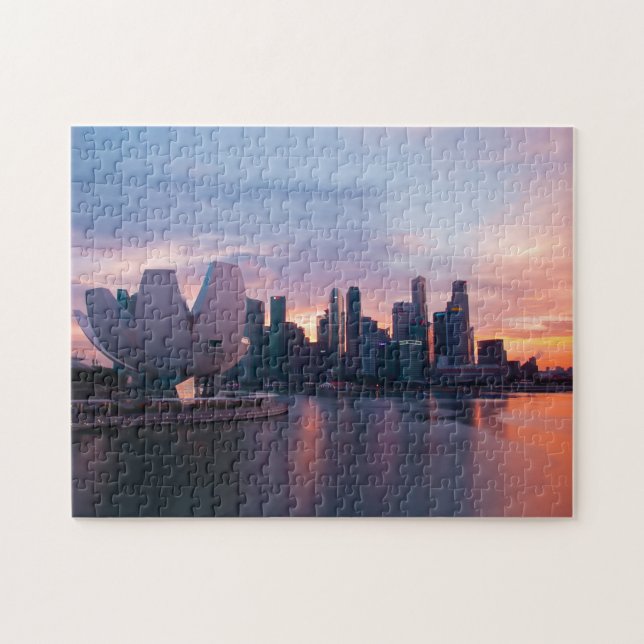 Puzzle Zona de Marina y Skyline Singapur. (Horizontal)
