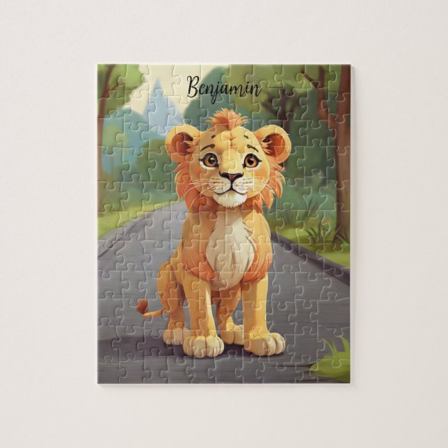 Puzzle Zoo Safari, pequeño niño león (Vertical)