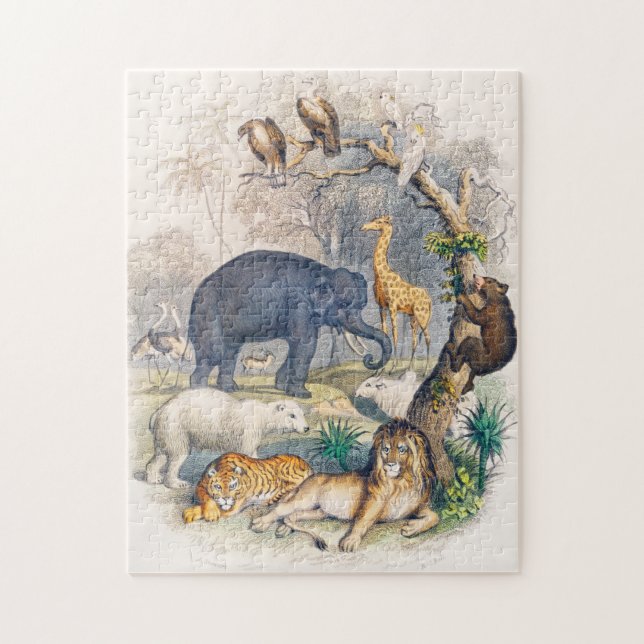Puzzle zoológico, animal, lindo, animales, naturaleza, ni (Vertical)