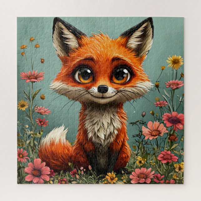 Puzzle Zorro de dibujos animados adorable (Vertical)