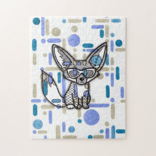 Puzzle Zorro Fennec Genial con Gafas de Sol Jig Geométric