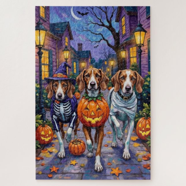 Puzzle Zorro Inglés Americano en disfraces de Halloween (Vertical)