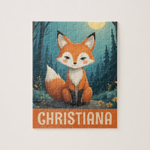 Puzzle Zorro sentado caprichoso personalizado lindo
