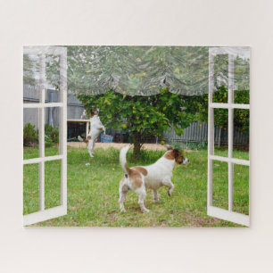 Puzzle Zorro Terriers Explorando El Jardín,