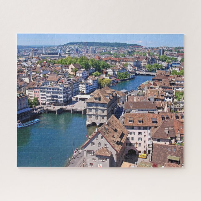 Puzzle Zurich. Panorama de la torre de Grossmunster (Horizontal)