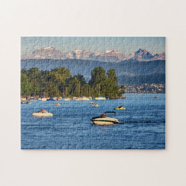 Puzzle Zúrich, Suiza Zürichsee (Lago Zúrich) (Horizontal)