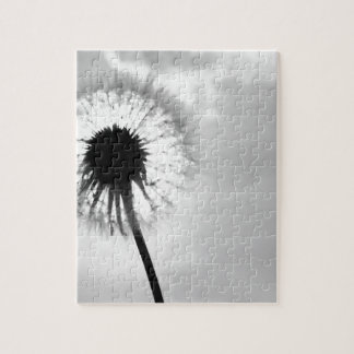 Puzzle Zwart wit Paardebloem Black and White Dandelion