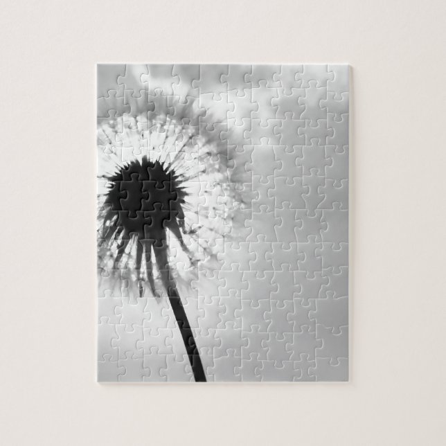 Puzzle Zwart wit Paardebloem Black and White Dandelion (Vertical)