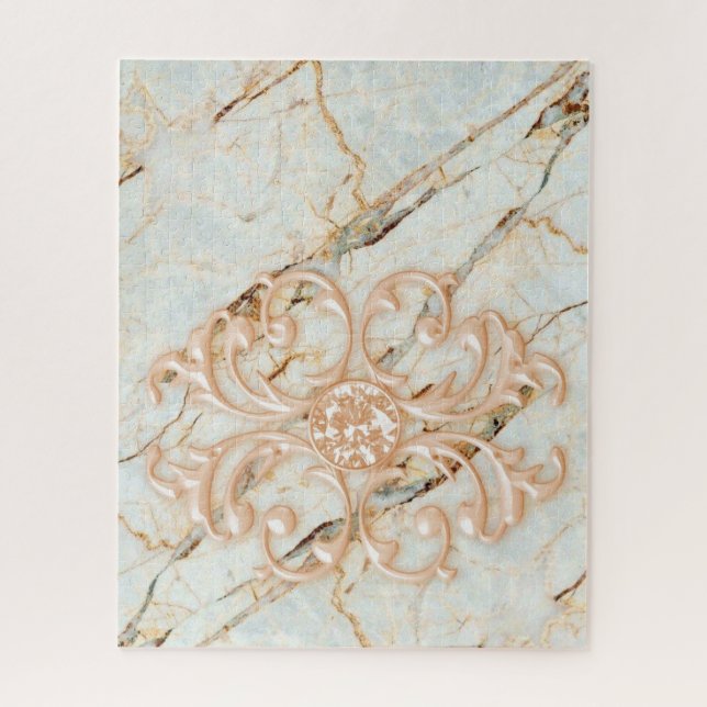 Puzzles Rosa Marble Floral (Vertical)