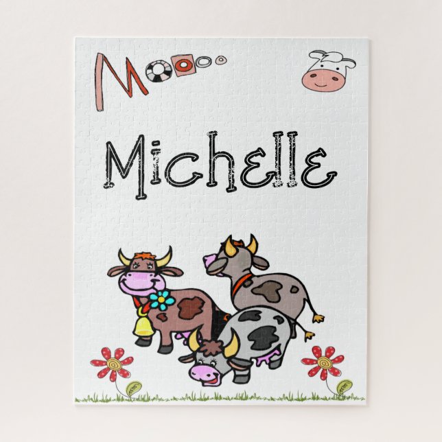 Puzzles Vacas Moo Floral (Vertical)