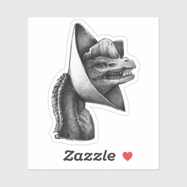 PygmyPets "Dennis" Dilophosaurus - Pegatina (Hoja)