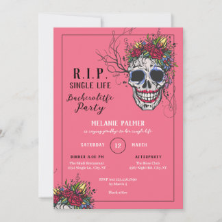 Q.E.P.D. Skull y Rosas Invitación a la Bachelorett