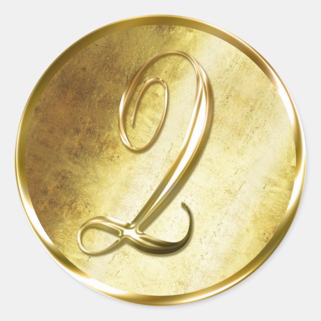 Q Monograma Faux Gold Pegatinas (Anverso)