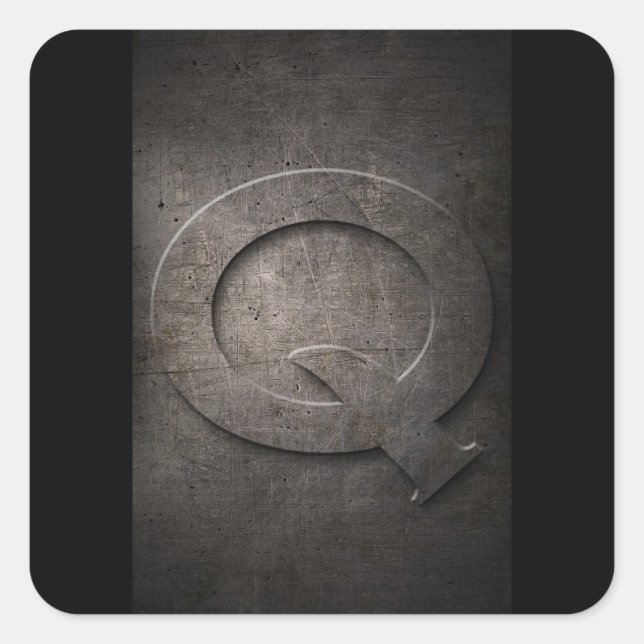 Q Pegatinas de monogramas Metalizado (Anverso)