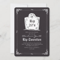 QEPD calavera de 20 años Invitación de fiesta de c