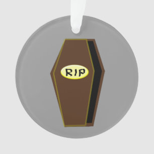 QEPD Halloween Coffin de Doom Ornamento Acrílico