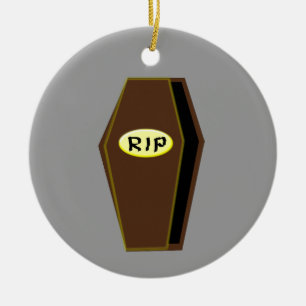 QEPD Halloween Coffin de Ornamento de Doom