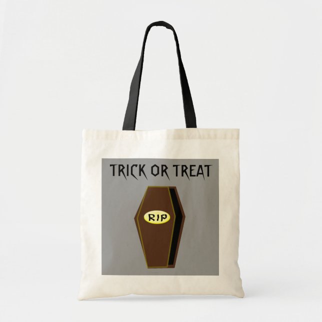 QEPD Trick de ataúd de Halloween o bolsa para trat (Frente)