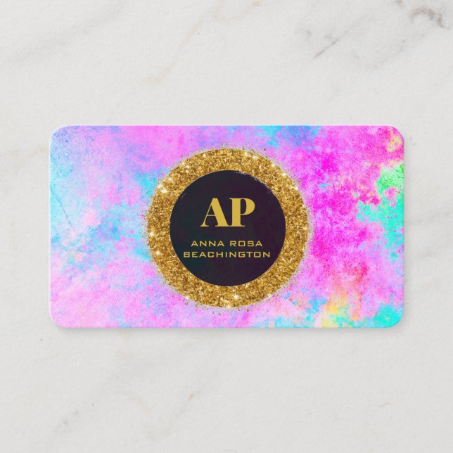 *~ QR AP93 Neon bOLD Abstract Tarjeta de presentac (Anverso)