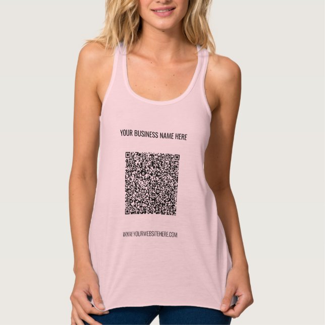 QR Code and Custom Text Modern Tank Top (Anverso)