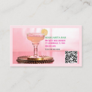 QR Code Bar & Lounge Tarjeta de visita Margarita r