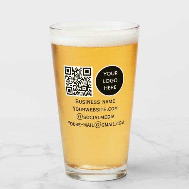QR Code Business Logo Profesional Negro Moderno (Anverso (lleno))
