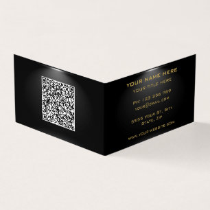 QR Code Gold Black Professional tarjeta de visita