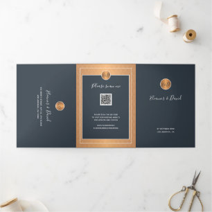 QR CODE invitación a la boda de oro de cobre de la