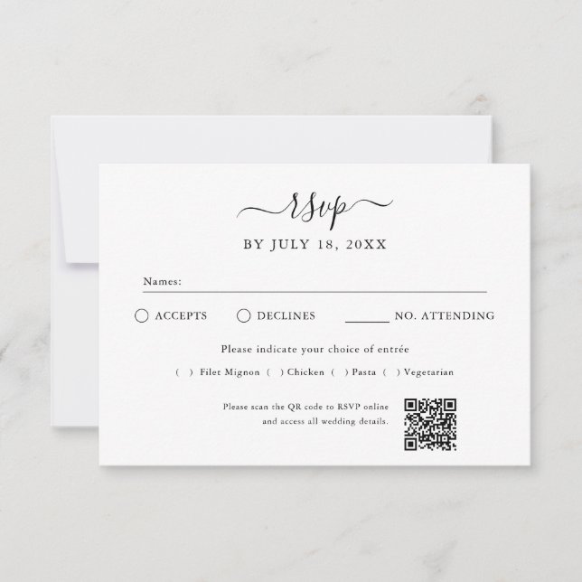 QR Code Photo Off White RSVP (Anverso)