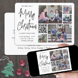 QR Code Te deseamos una Feliz Navidad 5 Foto<br><div class="desc">Este año se celebran las alegres maravillas de la tecnología moderna con una divertida tarjeta interactiva de vacaciones de collage de fotos en códigos QR. Comparte cinco de tus fotos favoritas así como un mensaje de video en línea, una canción, un álbum de fotos u otro sitio web. Todo el...</div>