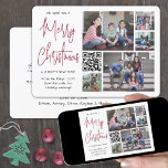 QR Code Te deseamos una Feliz Navidad Red 5 Foto<br><div class="desc">Este año se celebran las alegres maravillas de la tecnología moderna con una divertida tarjeta interactiva de vacaciones de collage de fotos en códigos QR. Comparte cinco de tus fotos favoritas así como un mensaje de video en línea, una canción, un álbum de fotos u otro sitio web. Todo el...</div>