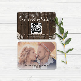 QR Code Wood Lights Lace Boda Website