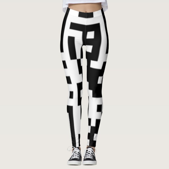 QR Codes Funky Squares leggings dice "llámame" (Anverso)