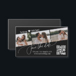 qr código 3 collage de fotos guardar la fecha imán<br><div class="desc">elegante código qr tres collage de fotos guardar la moda de fecha imán negro</div>