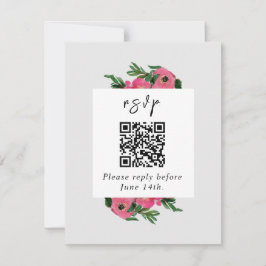 QR Código acuarela Anemone Wedding RSVP