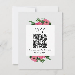 QR Código acuarela Anemone Wedding RSVP