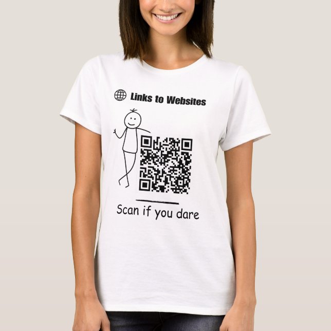 Qr Código camisetas Enlaces a Sitios Web Escanear  (Anverso)