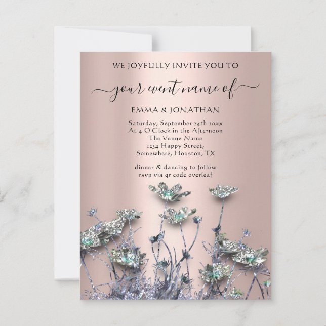 QR CÓDIGO Floral Meadow Wildflower Greenery Purple (Anverso)