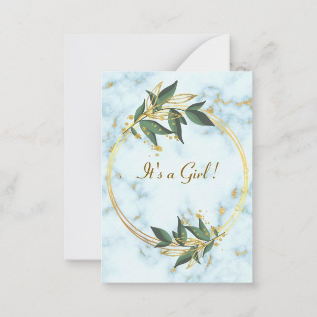 QR Código Marble Oro Bebé Invitación a ducha (Reverso)