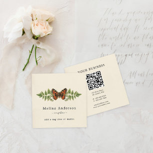 QR Código mariposa tarjeta de visita cuadrada botá