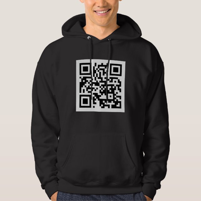 QR Código sólo sudadera básica encapuchada (Anverso)