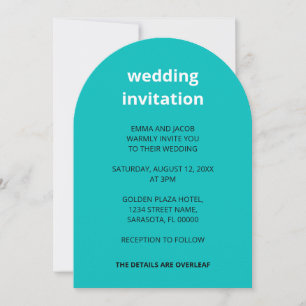 QR Código Turquesa Todo En Una Invitación De Boda