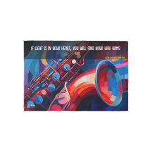 QR Jazz Music Saxofhone Entry Rug Welcome Mat