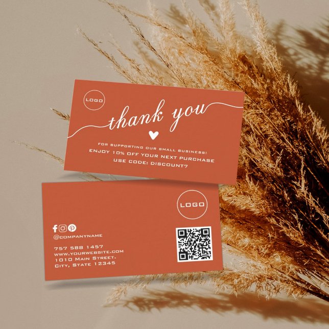 QR Scan Gracias | Tarjeta de presentación con logo (Subido por el creador)