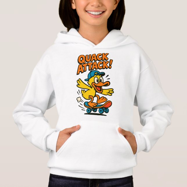 Quack Attack Duck Hoodie para niños (Anverso)