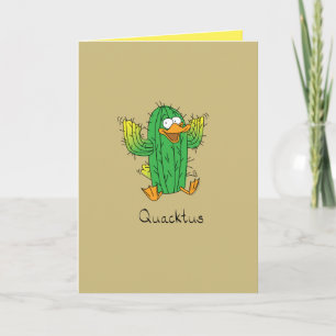Quacktus - Tarjeta de saludo de Pun Cactus