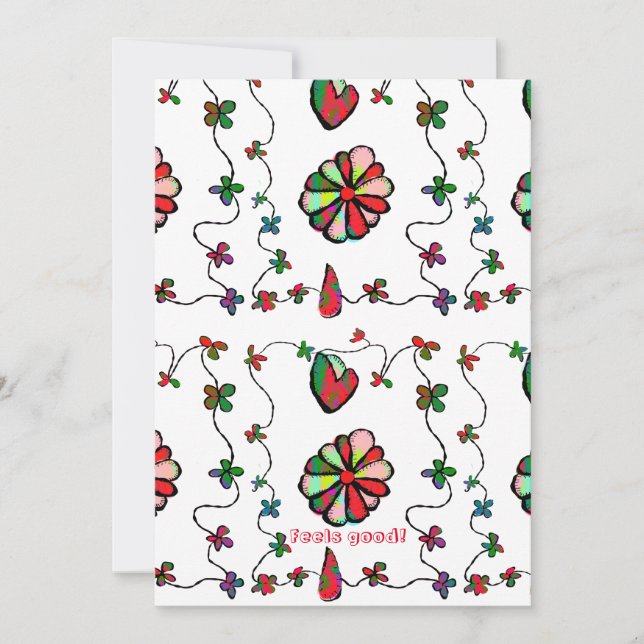 Quaint Folk Retro y tarjeta de papel Happy Art (Anverso)